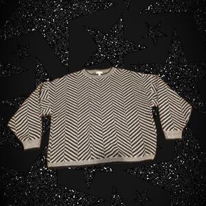 Oversized gray & black Knit striped arrow sweater - Garnet Hill